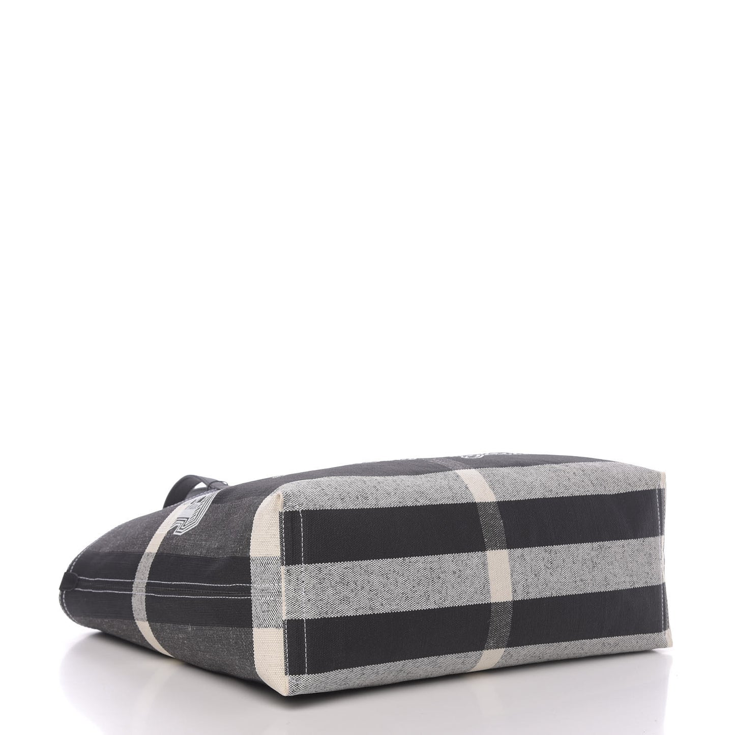 Coated Canvas Mega Check Medium Doodle Tote Black White