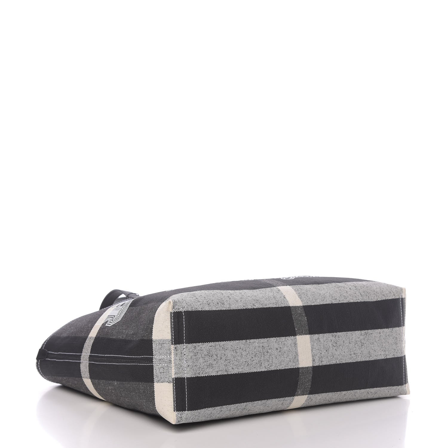 Burberry Coated Canvas Mega Check Medium Doodle Tote Black White 4 of 9