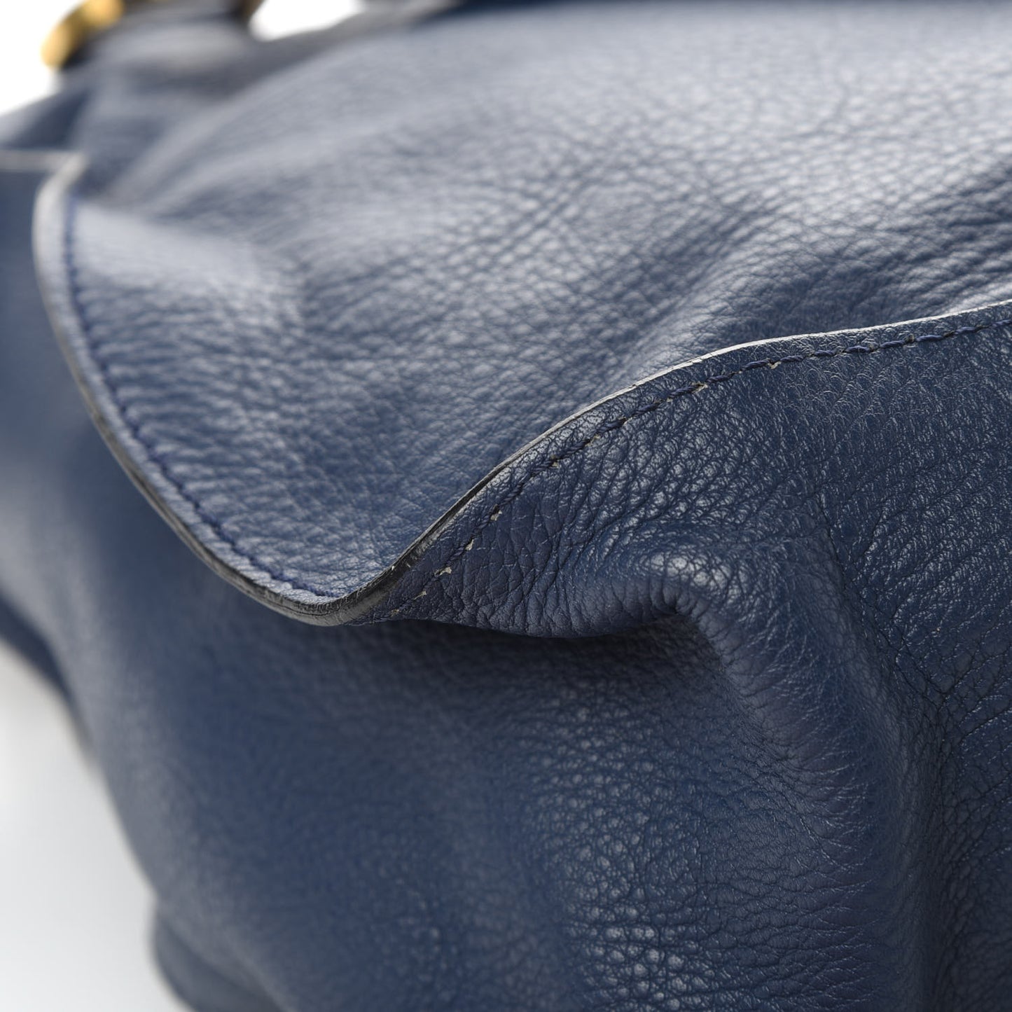 Calfskin Large Marcie Satchel Royal Navy