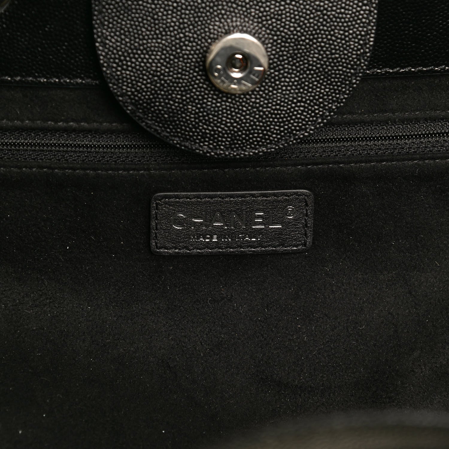 Chanel Caviar Medium Studded Deauville Tote Black 6 of 12