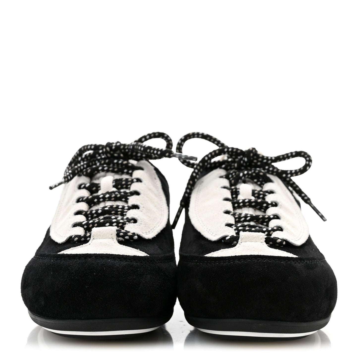 Velvet Calfskin Mixed Fibers Low Top CC Sneakers 37 Black