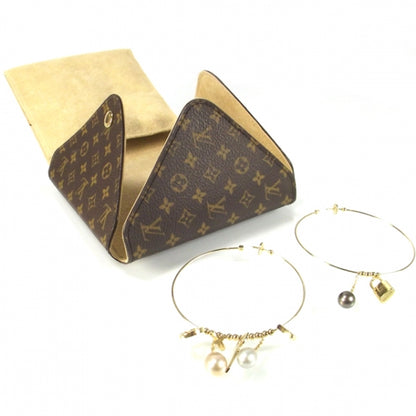Louis Vuitton 18k Yellow Gold Pearl Monogram Hoop Earrings 6 of 8
