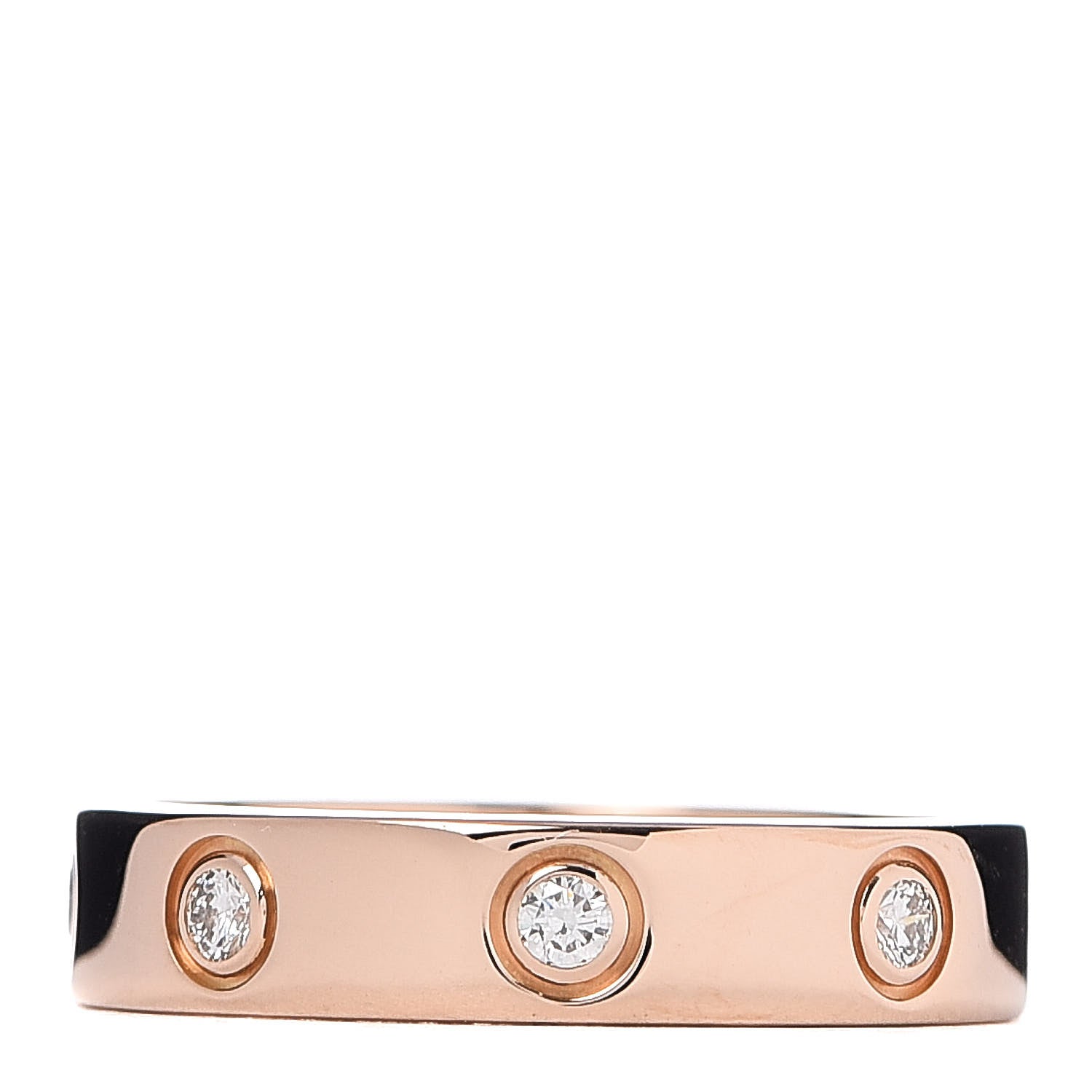 Cartier 18K Pink Gold 8 Diamond 4mm LOVE Wedding Band Ring 49 4.75 3 of 4