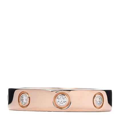 Cartier 18K Pink Gold 8 Diamond 4mm LOVE Wedding Band Ring 49 4.75 3 of 4