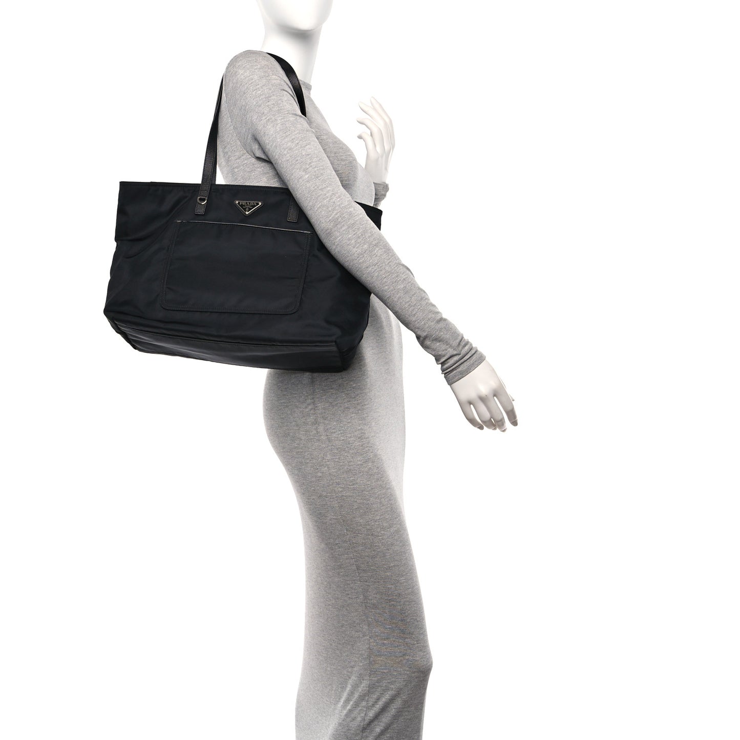 Tessuto Nylon Saffiano Vela Tote Black