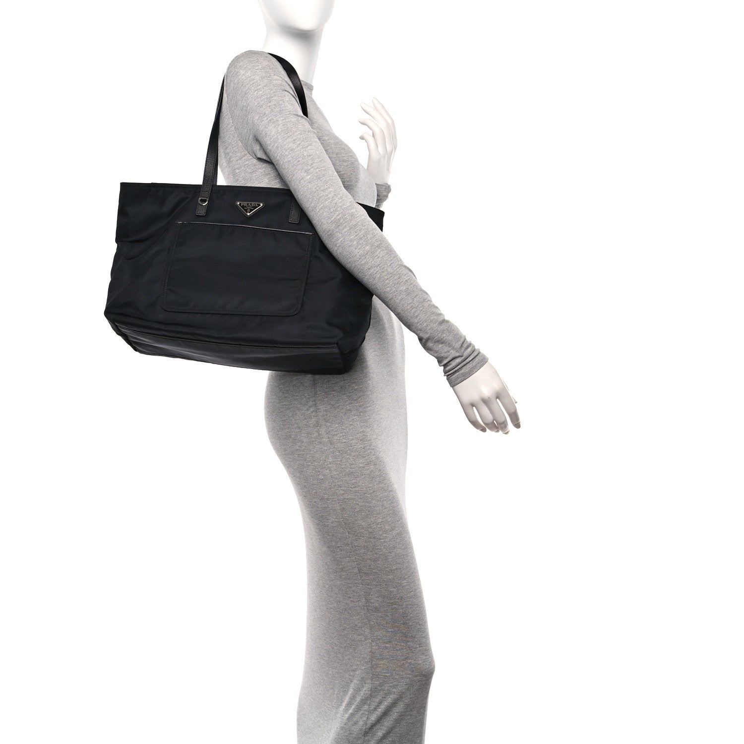 Prada Tessuto Nylon Saffiano Vela Tote Black 2 of 11