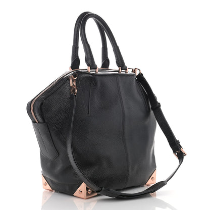 Alexander Wang Pebbled Calfskin Mini Emile Black Rose Gold Hardware 2 of 8