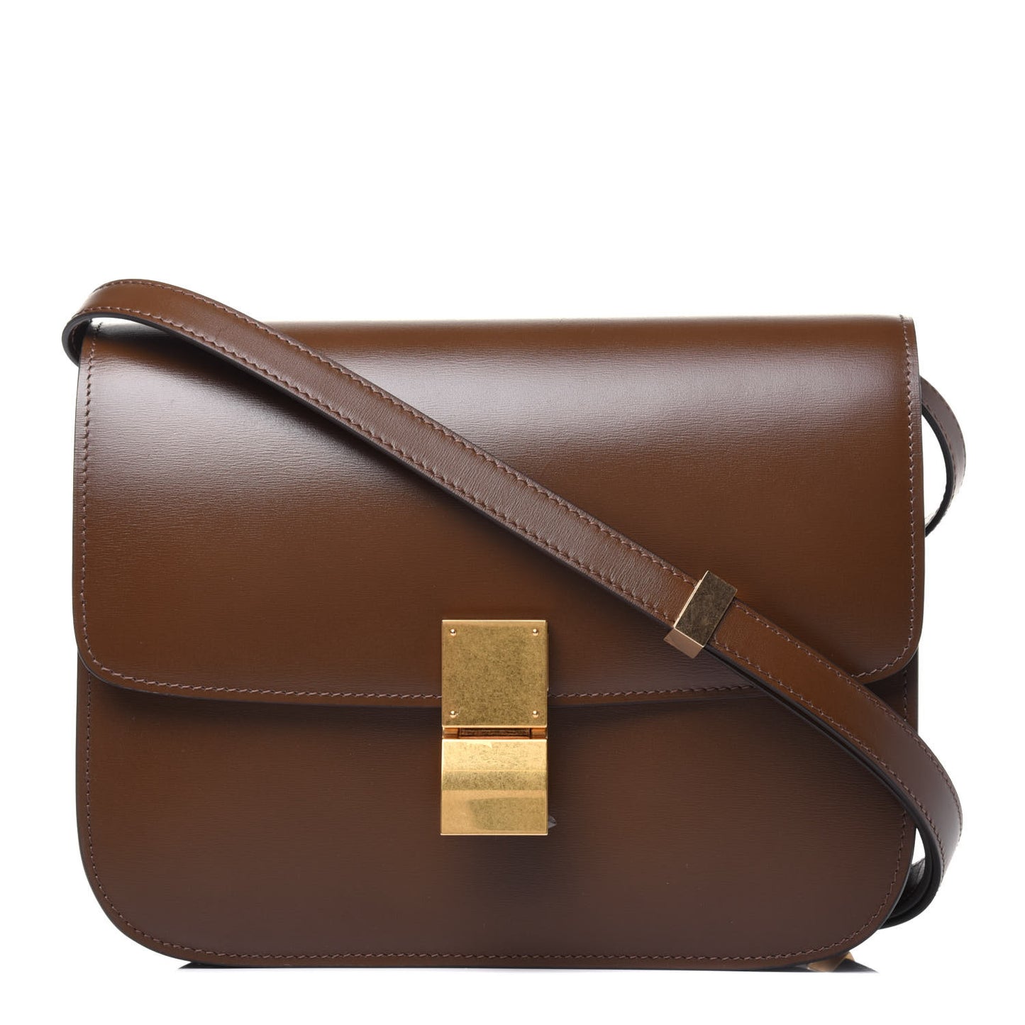 Box Calfskin Medium Classic Box Flap Bag Camel