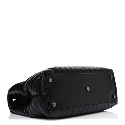 Saint Laurent Calfskin Y Quilted Monogram Monochrome Large Loulou Chain Satchel Black 3 of 9