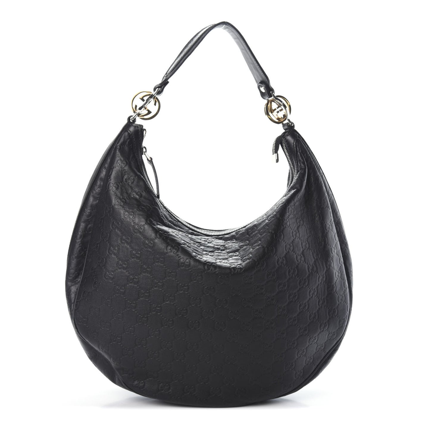 Guccissima Large GG Twins Hobo Black