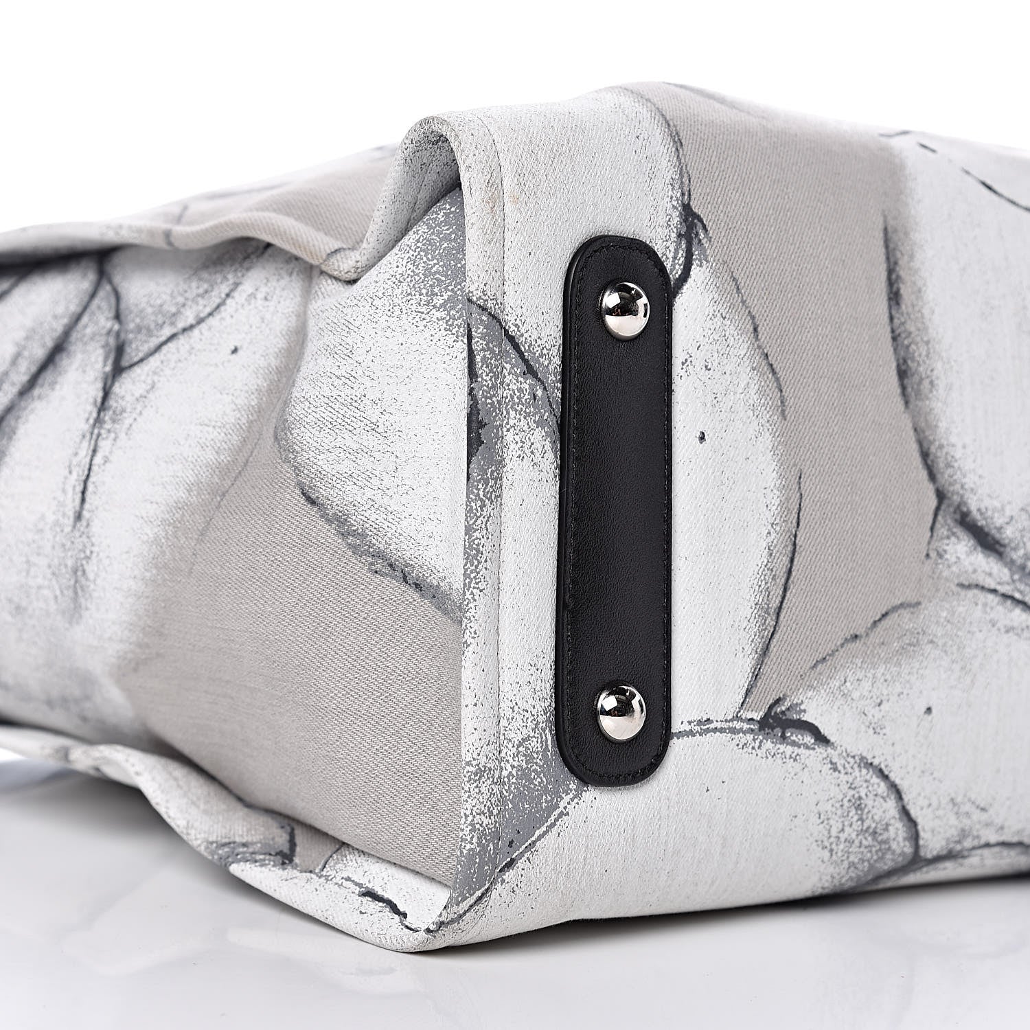Chanel Canvas Medium Camellia Shopping Tote Grey Black 8 of 12