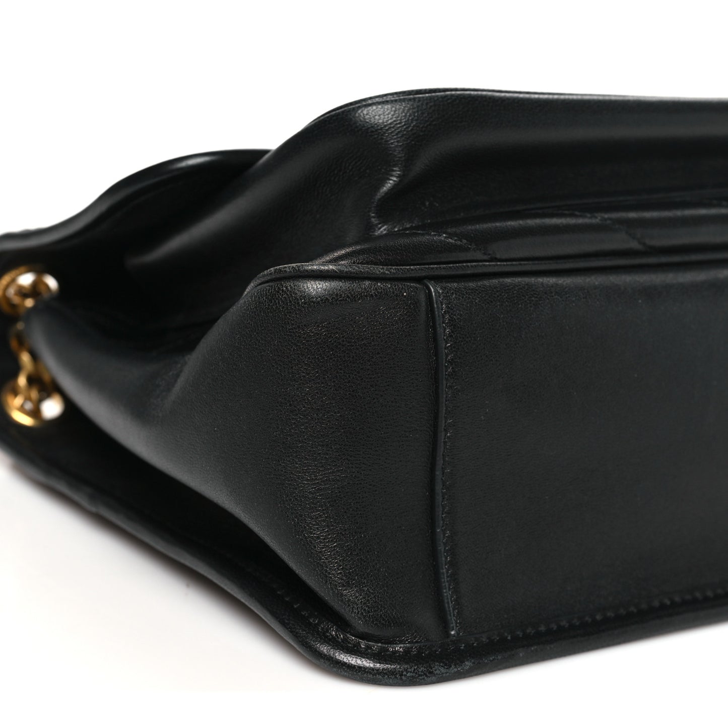 Lambskin Matelasse Monogram Medium Niki Chain Satchel Black