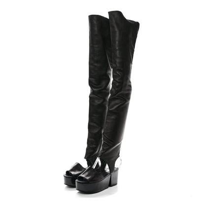 Chanel Calfskin CC Over The Knee Boots 40 Black 3 of 14