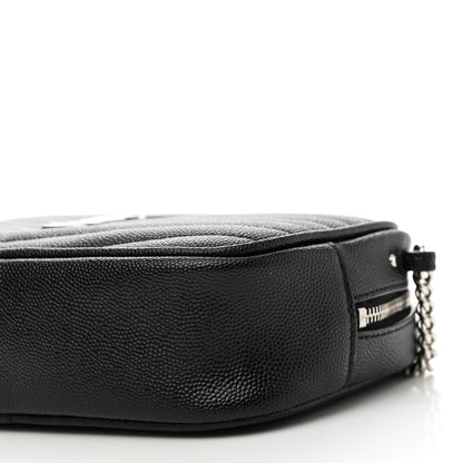 Saint Laurent Grain De Poudre Matelasse Monogram Mini Lou Camera Bag Black 10 of 11