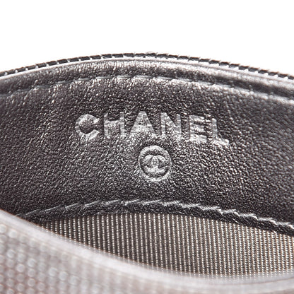 Chanel Metallic Calfskin Pixel Effect Card Holder Dark Silver 5 of 8