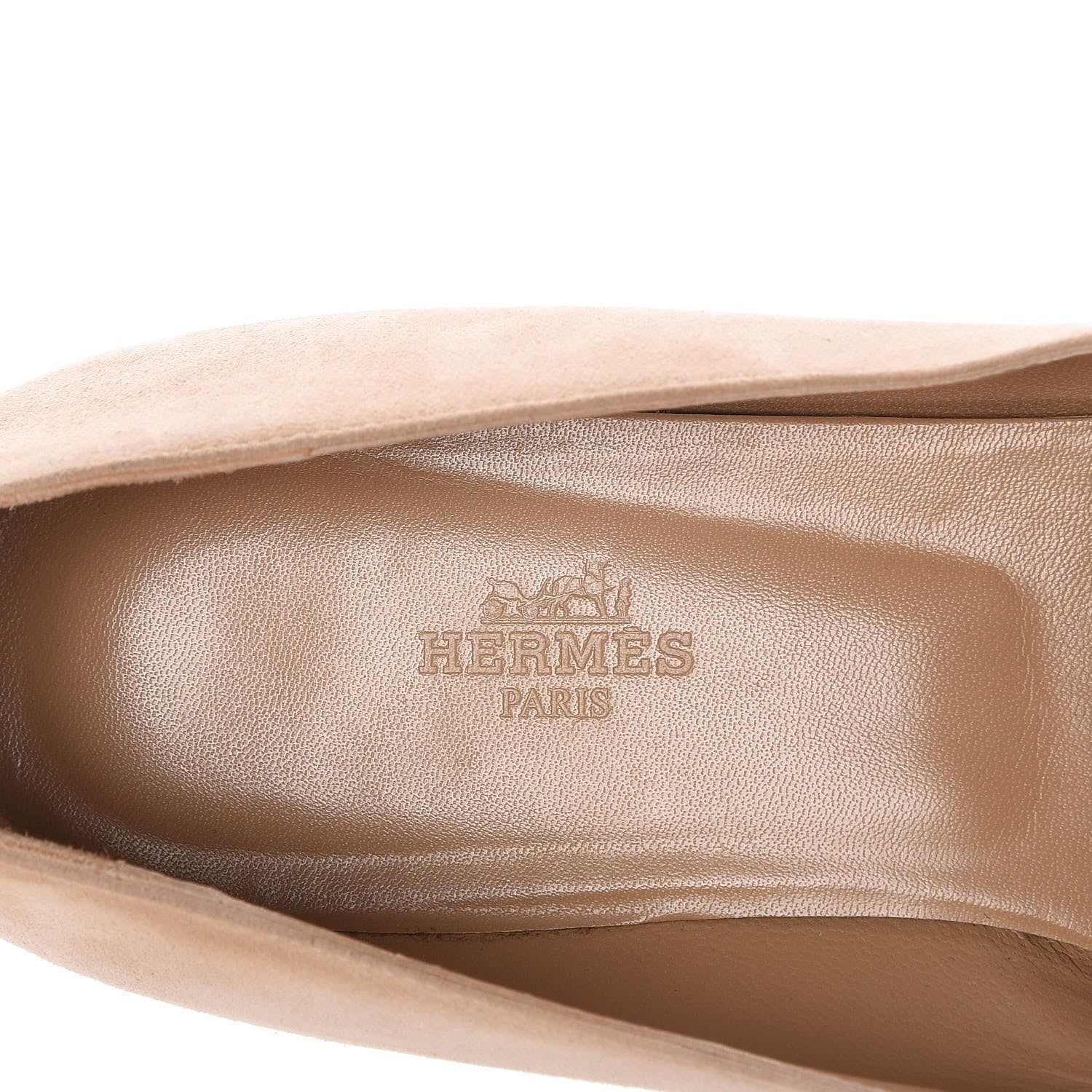 Hermes Suede Goatskin Crystal Powder Nice Ballerina Flats 39 Nude 7 of 10