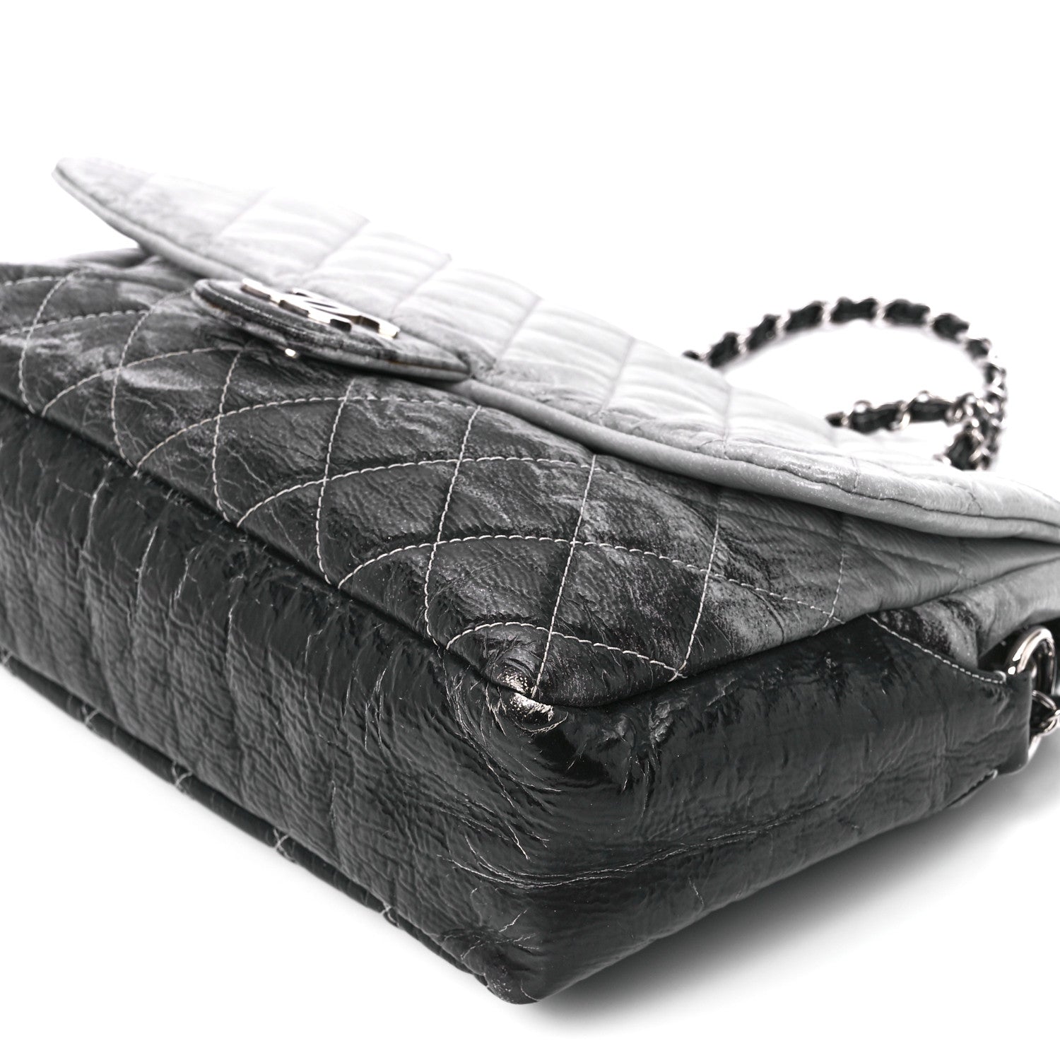 Chanel Vinyl Quilted Jumbo Melrose Degrade Flap Black 11 of 11
