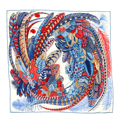 Hermes Silk Plumes En Fete Scarf 90 2 of 7