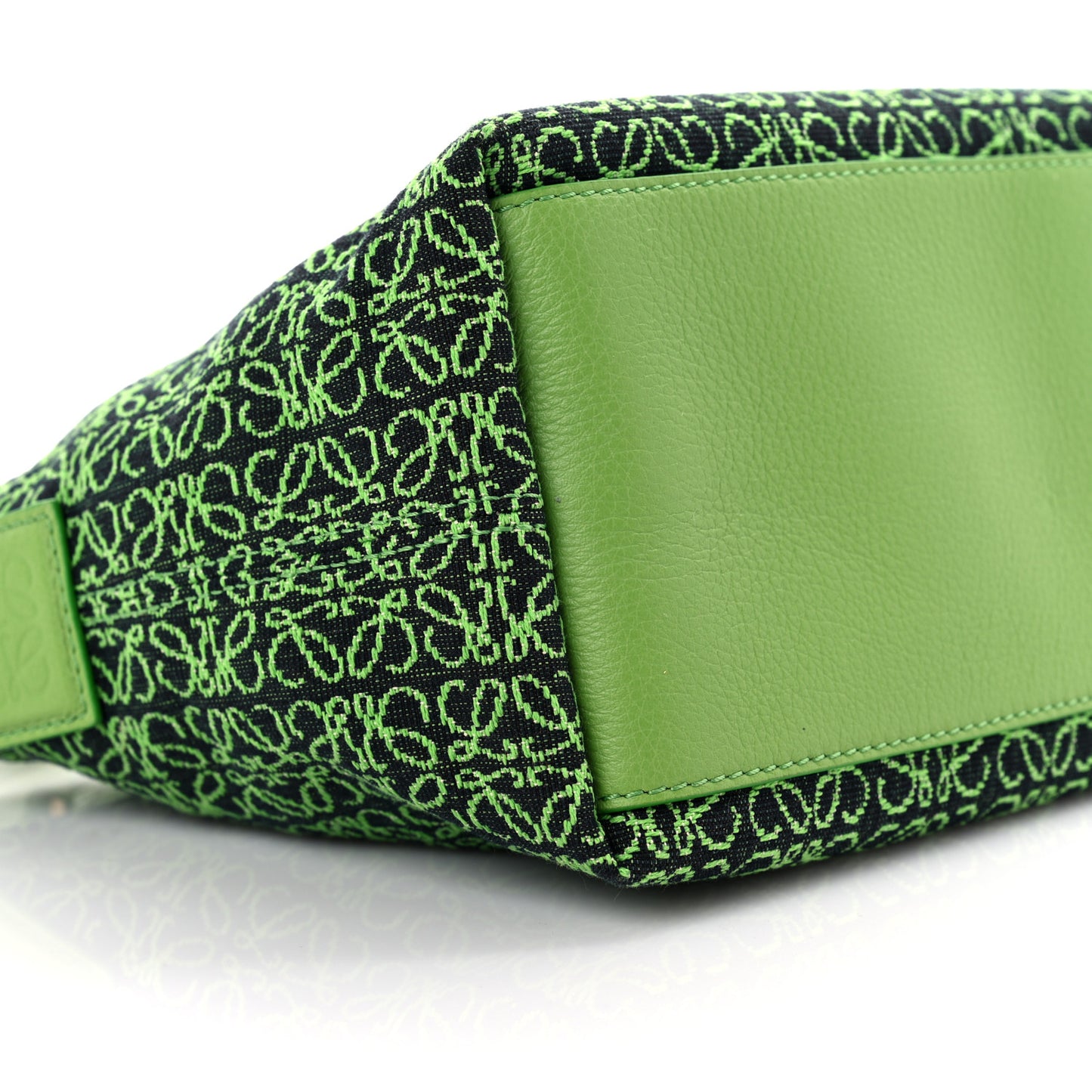 Jacquard Anagram Calfskin Small Cubi Bag Apple Green