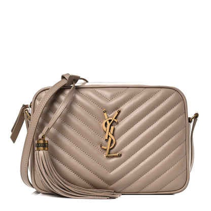 Saint Laurent Calfskin Matelasse Monogram Lou Camera Bag Dark Beige 3 of 12