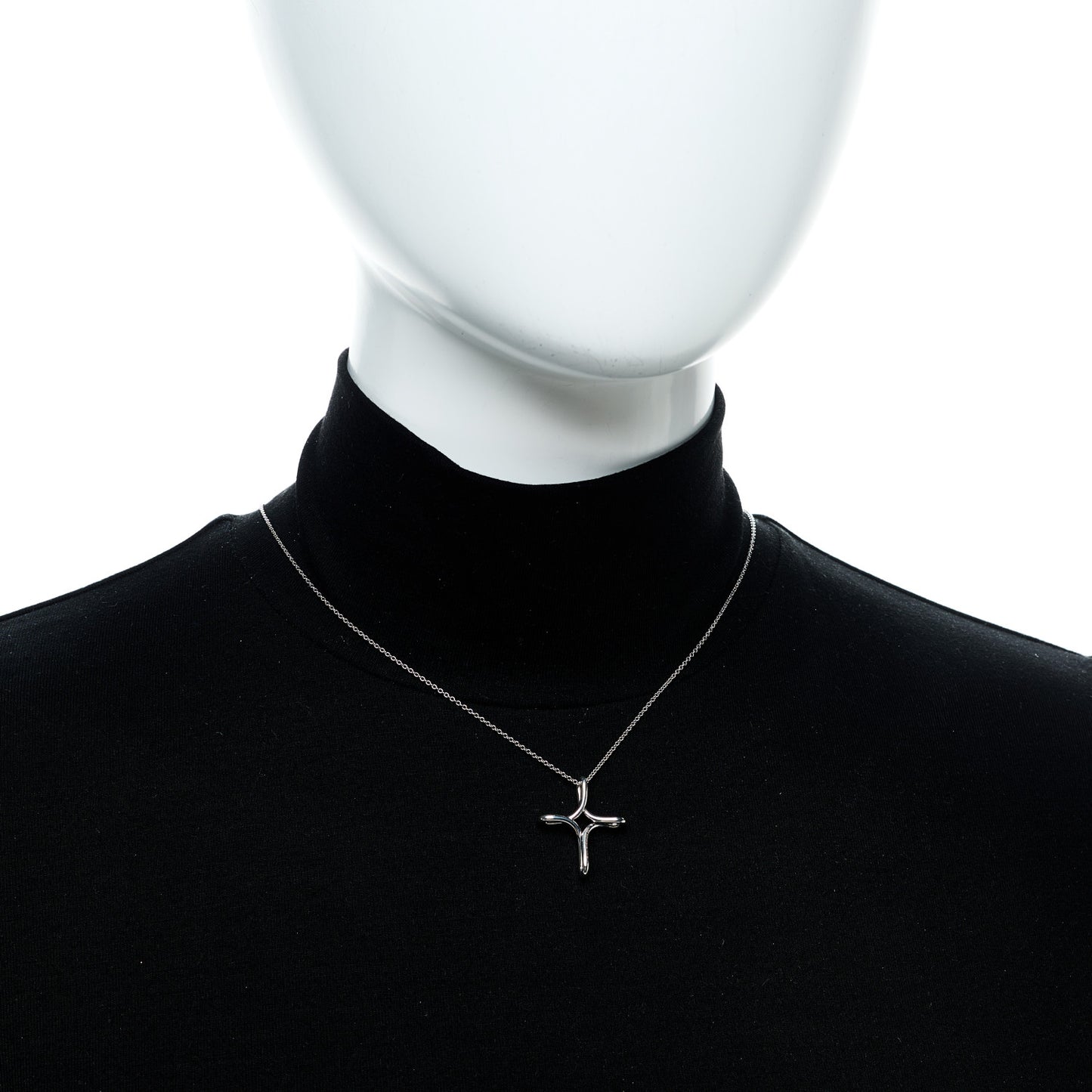 Sterling Silver Elsa Peretti Infinity Cross Pendant Necklace