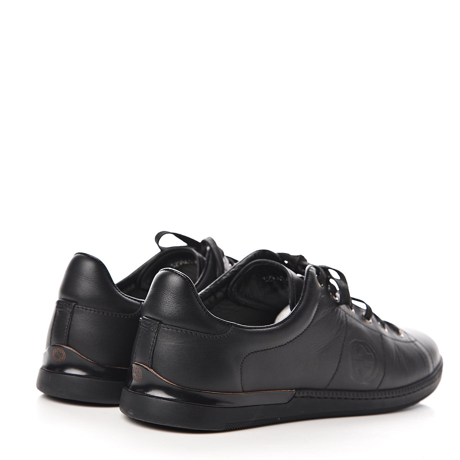 Gucci Calfskin Womens Interlocking G Sneakers 41 Black 4 of 12