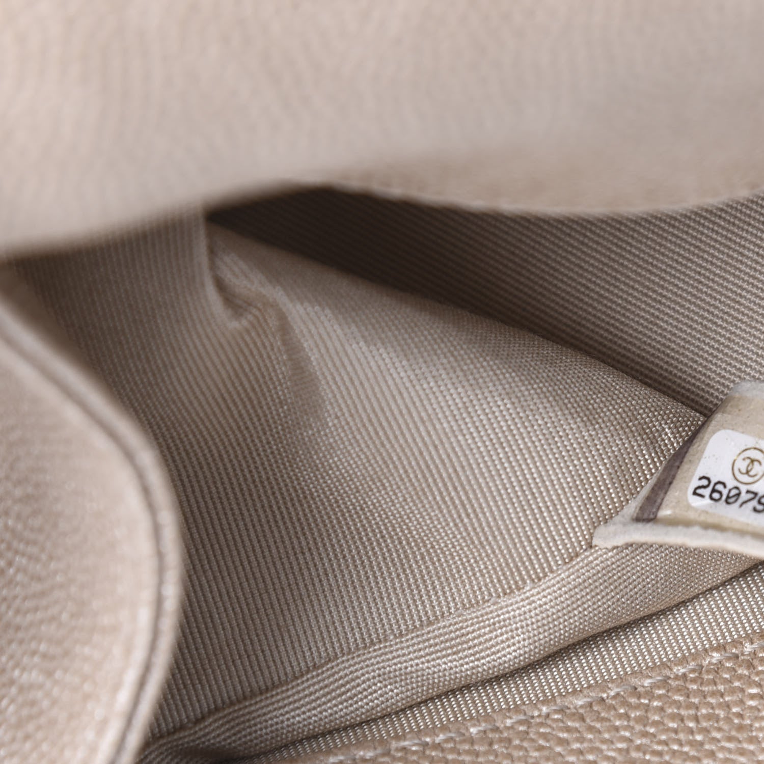 Chanel Metallic Caviar Chevron Quilted Medium Boy Flap Light Beige 7 of 9