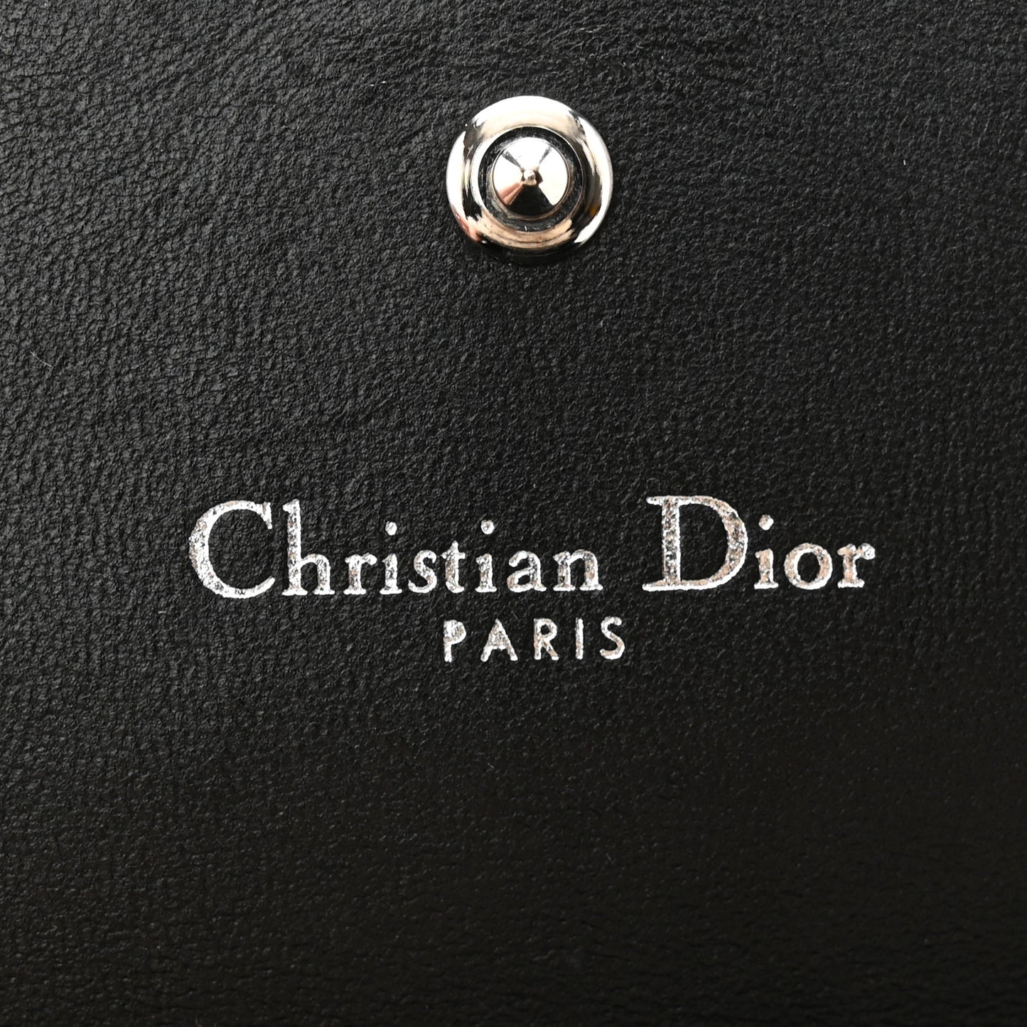 Grained Calfskin Diorama Croisiere Chain Wallet Black