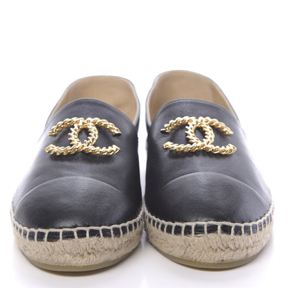 Chanel Calfskin Chain CC Espadrilles 39 Black 2 of 9