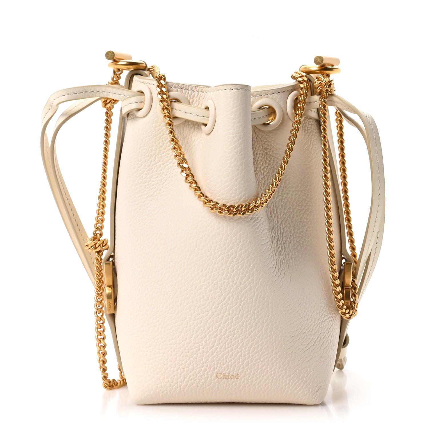 Chloe Grained Calfskin Micro Marcie Bucket Bag Misty Ivory 1 of 19