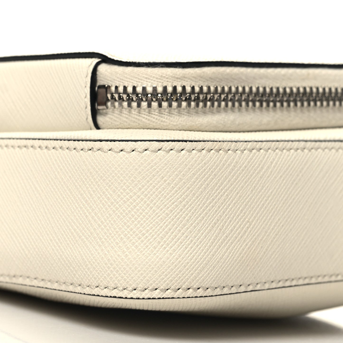 Saffiano Lux Phone Crossbody Pouch White