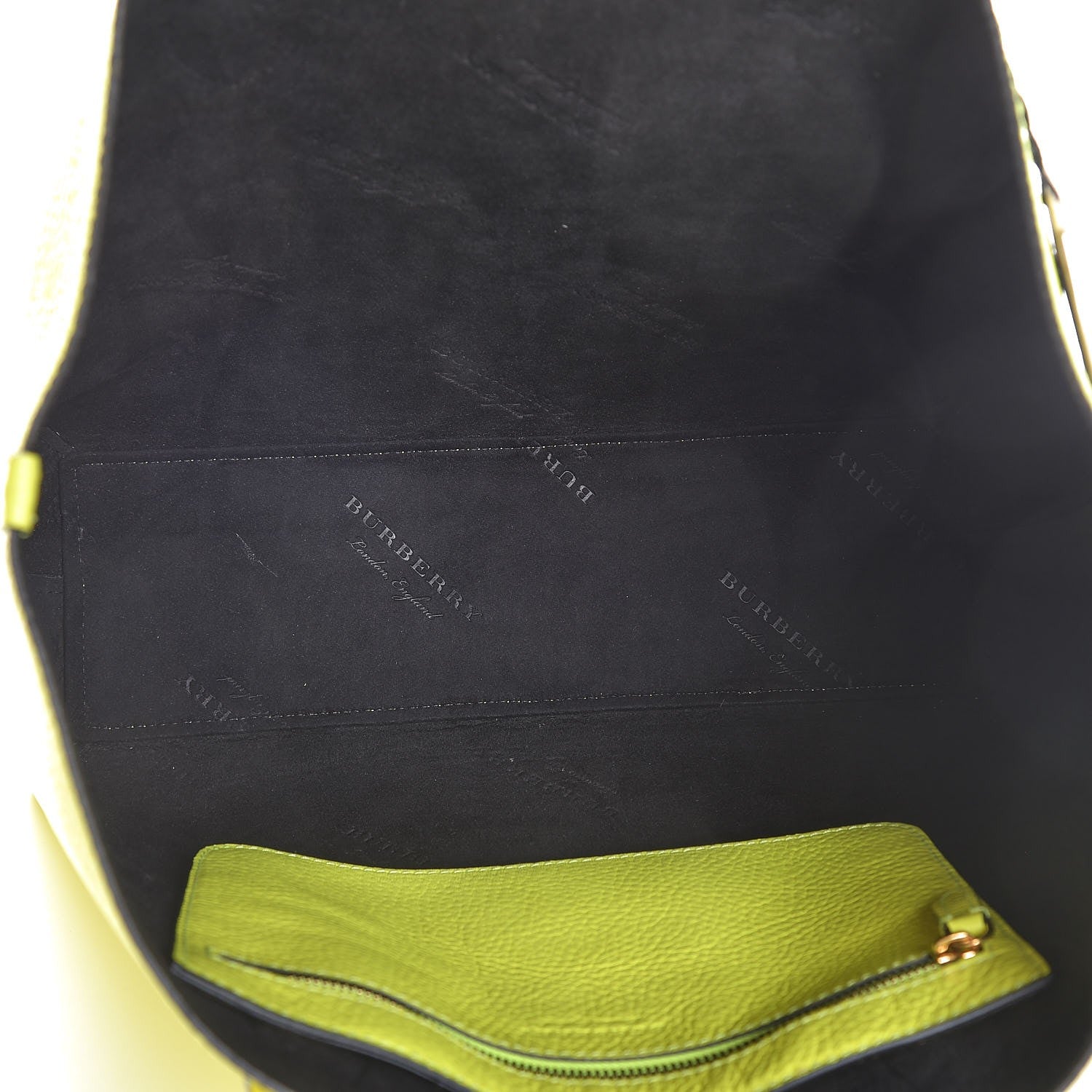 Burberry Grainy Calfskin Remington Tote Neon Yellow 5 of 7