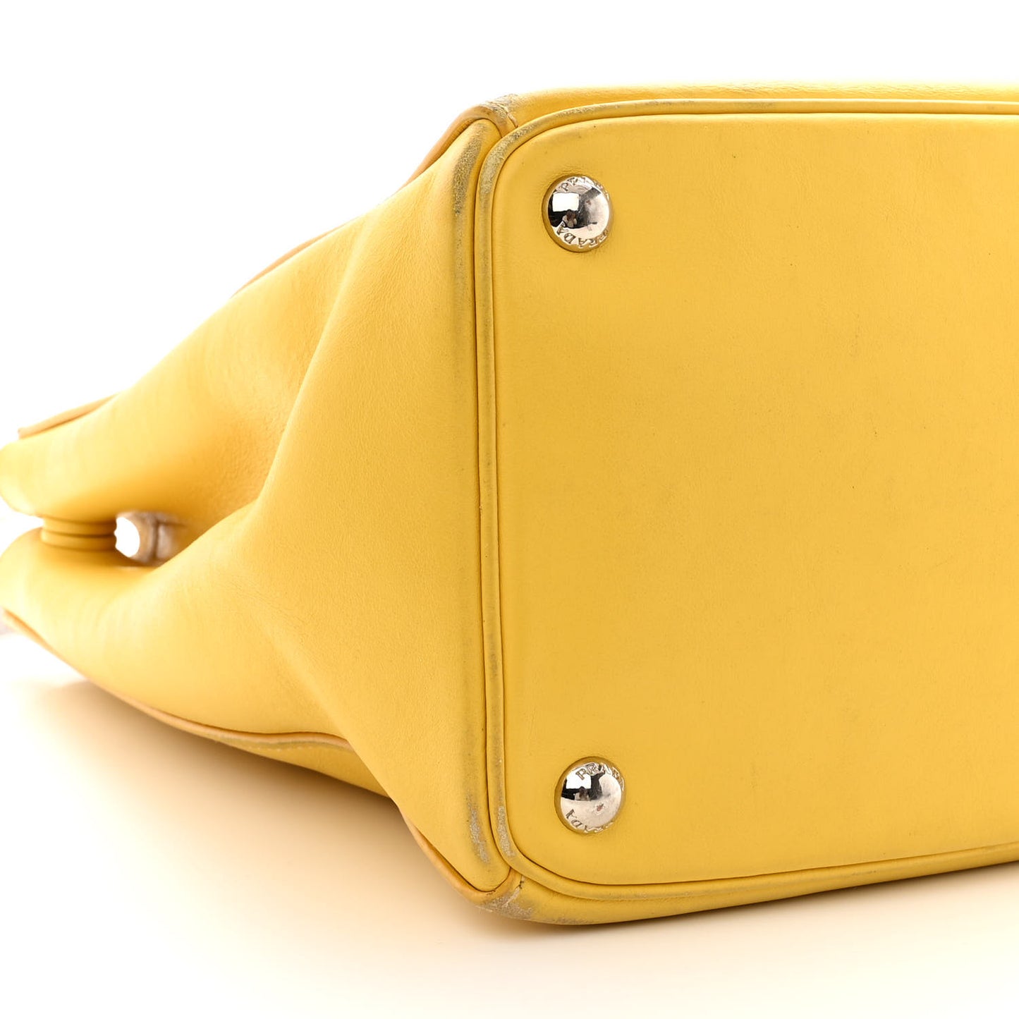 City Calf Medium Galleria Double Zip Tote Yellow