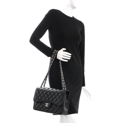 Chanel Caviar Quilted Jumbo Double Flap Black 3 of 9