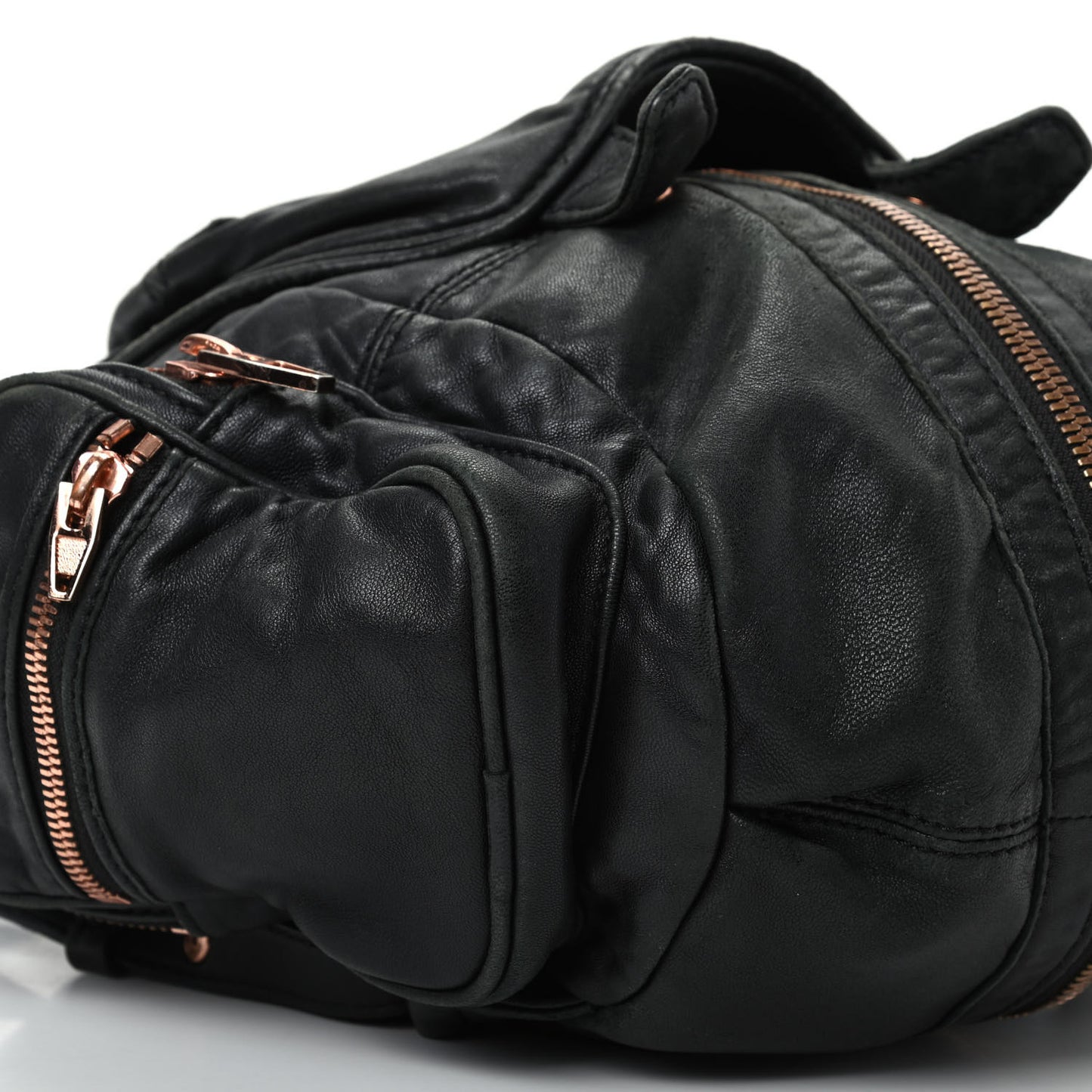 Lambskin Mini Marti Backpack Washed Black Rose Gold Hardware
