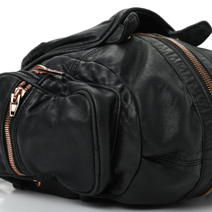 Alexander Wang Lambskin Mini Marti Backpack Washed Black Rose Gold Hardware 6 of 8