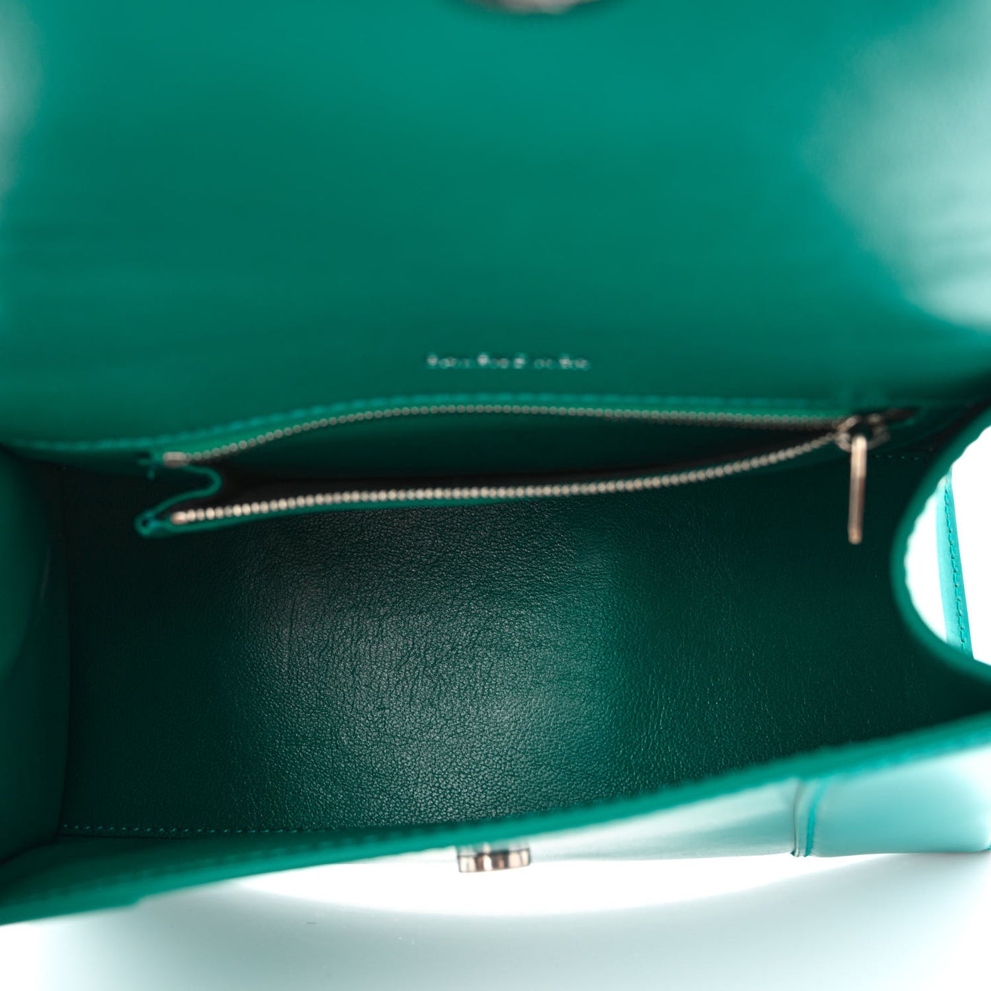 Shiny Box Calfskin Small Hourglass Top Handle Bag Dark Turquoise