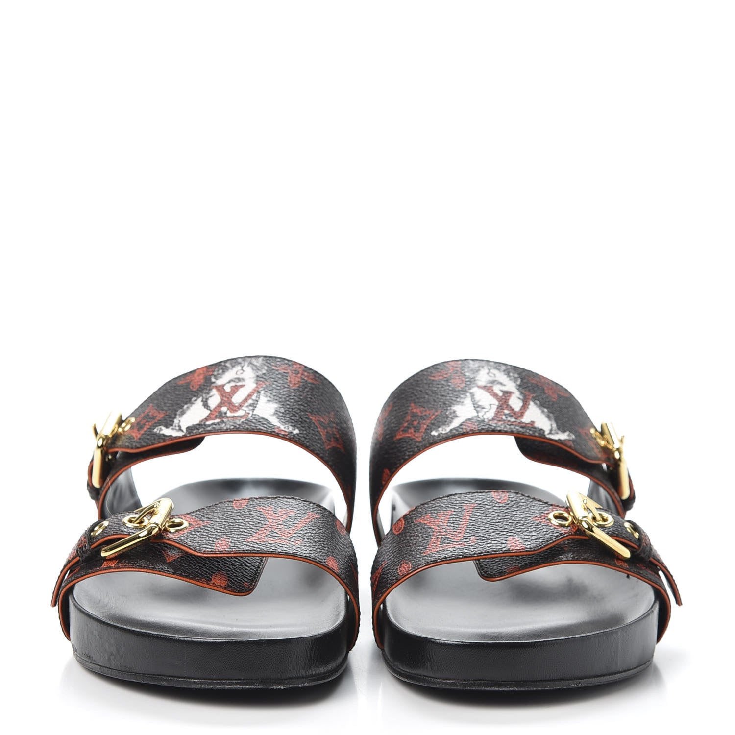 Louis Vuitton Catogram Bom Dia Flat Mule 41 Black Marron 3 of 10