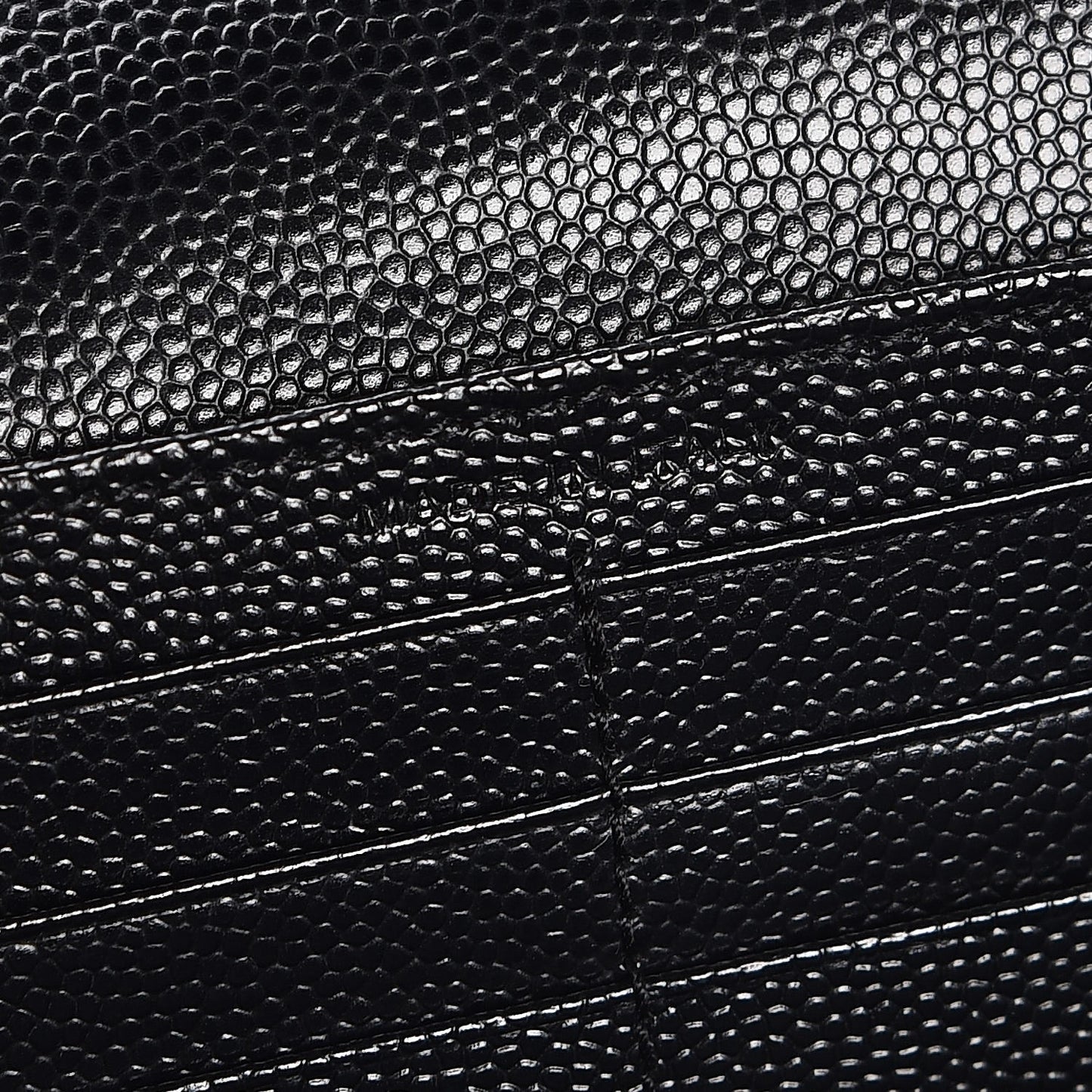 Grain De Poudre Matelasse Chevron Monogram Flap Wallet Black