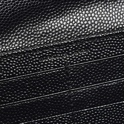 Saint Laurent Grain De Poudre Matelasse Chevron Monogram Flap Wallet Black 6 of 8