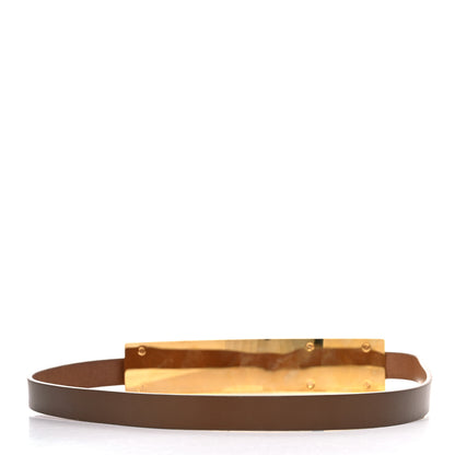 Gucci Calfskin Metal Belt 80 32 Brown 2 of 5