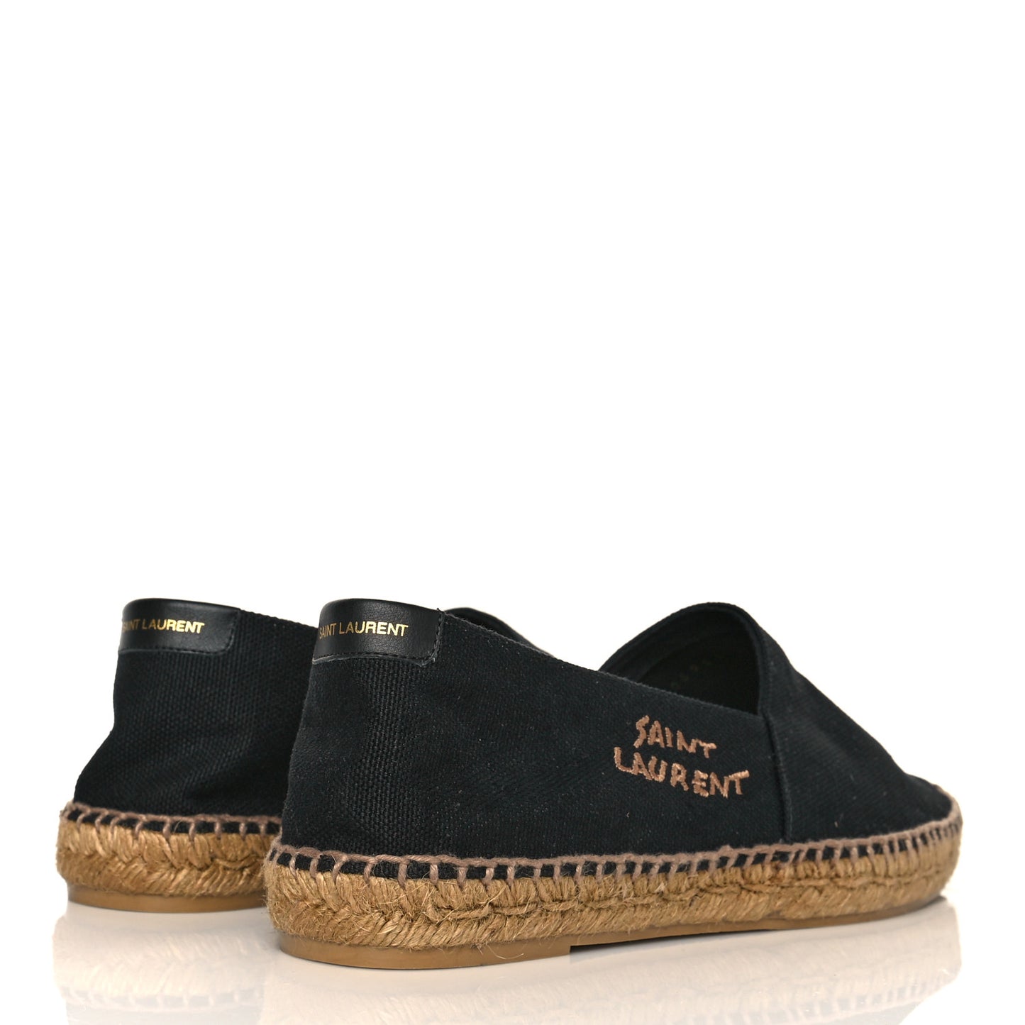 Canvas Nappa Elba Light Logo Embroidered Espadrilles 43 Black