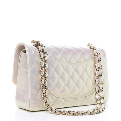 Chanel Iridescent Lambskin Quilted Medium Double Flap Ivory 2 of 10