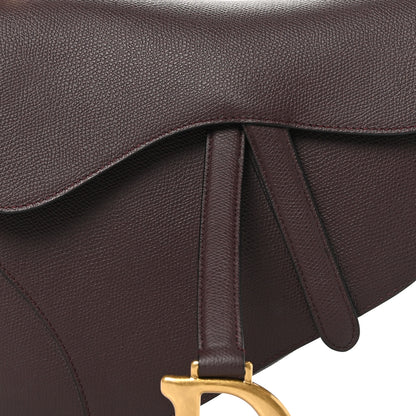 Christian Dior Grained Calfskin Saddle Bag  Burgundy 8 of 10