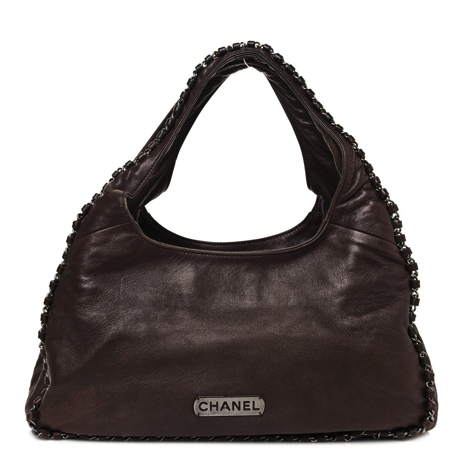 Chanel Lambskin Chain Hobo Brown 1 of 19