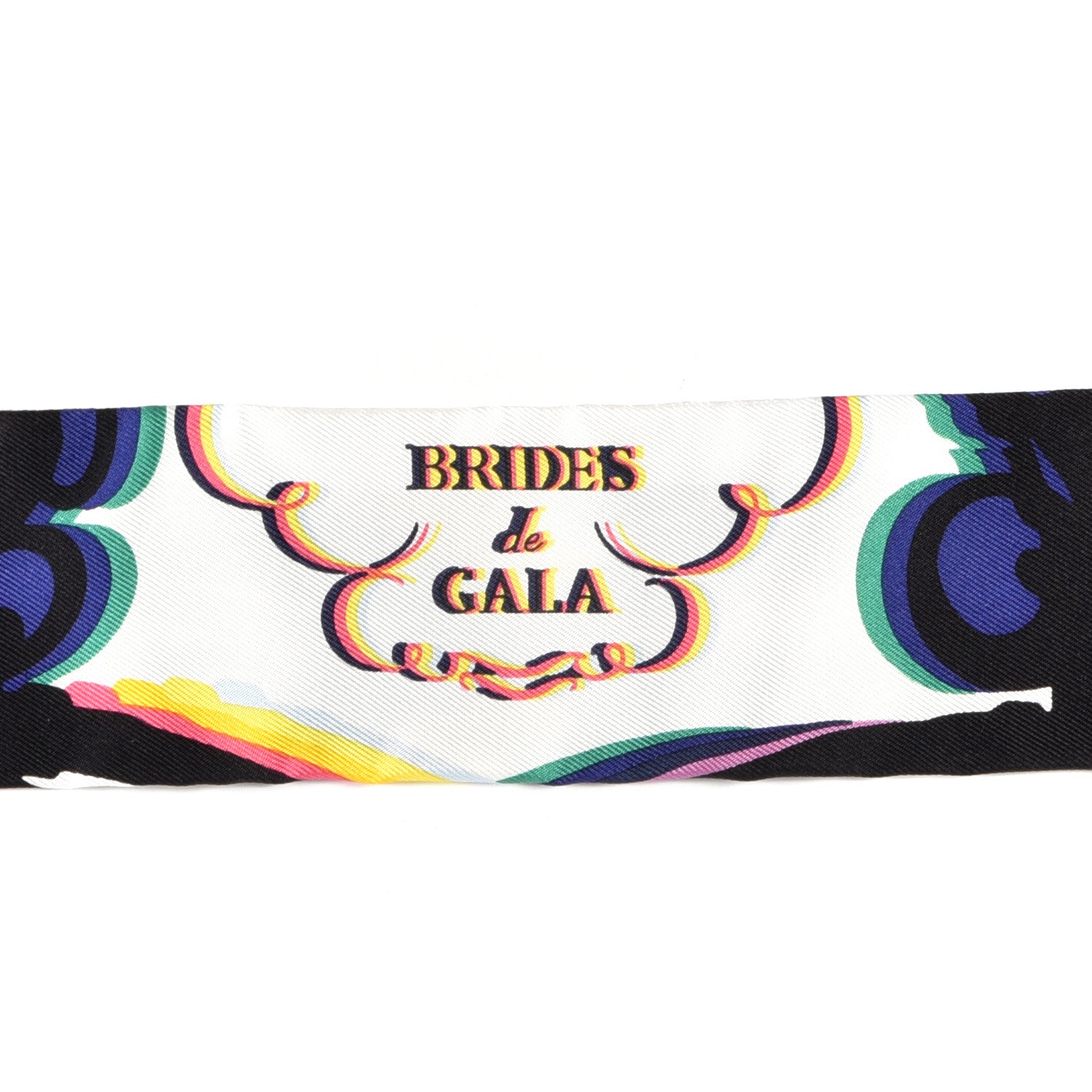 Hermes Silk Brides De Gala Shadow Twilly Black Jaune Multicolor 3 of 5