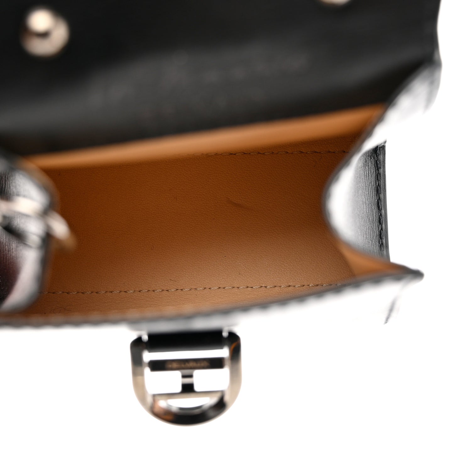 Calfskin Mini L'Humour Brillant Bag Charm Black White