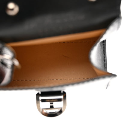 Delvaux Calfskin Mini L'Humour Brillant Bag Charm Black White 3 of 7