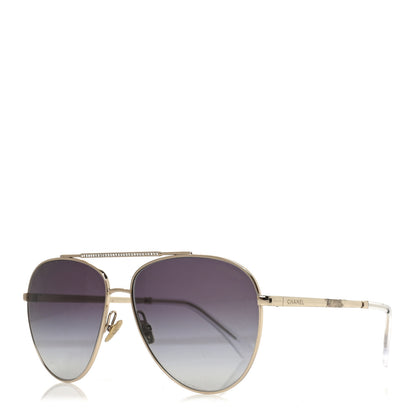 Chanel Metal Aviator Sunglasses 4279-B Gold 1 of 7