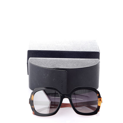 Prada Tortoise Shell Round Sunglasses SPR 16U Black 7 of 7